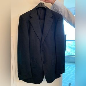 100% WOOL SUIT in Dark Gray Black by Zara